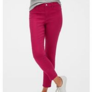 Gap skinny mid rise crop legging jeans, 38", pink